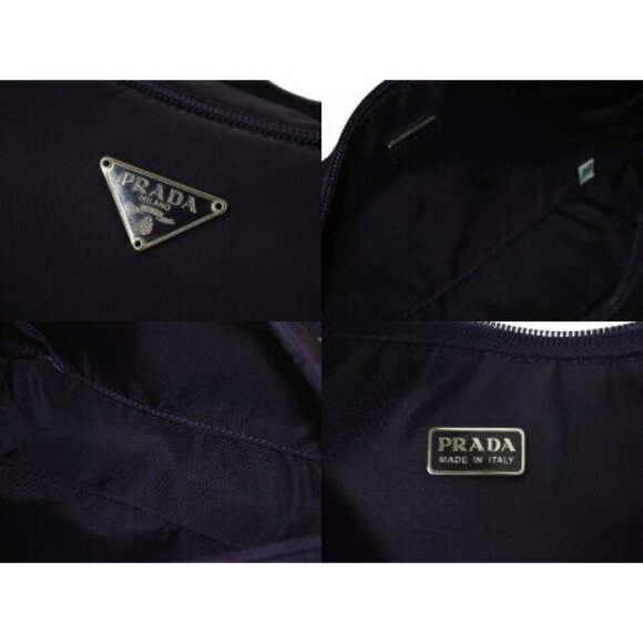 Prada One Shoulder Bag Pouch Triangle Logo Purple Nylon - Picture 8 of 8